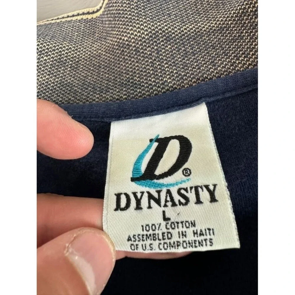 Vintage Dynasty‎ Mens Dallas Cowboys Polo Shirt Embroidered Logo Blue Cotton L